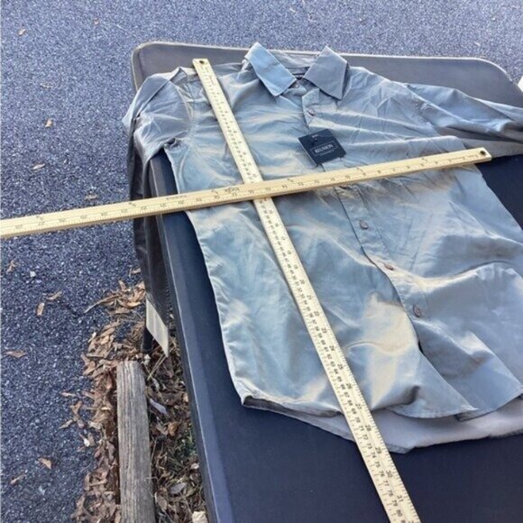 Whimsigoth heritage old money Shiny GLong Sleeve Button Up Dress Shirt small - Picture 5 of 5